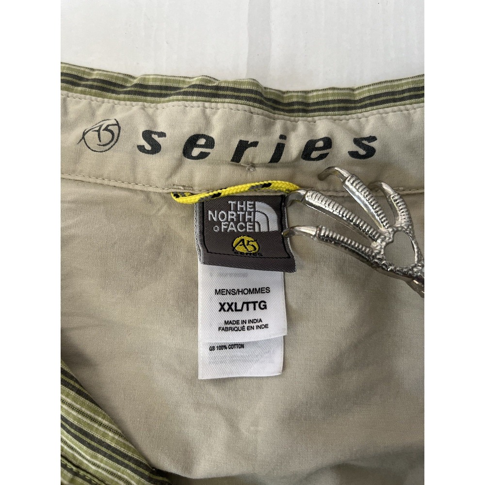 The North Face Shirt Mens 2XL Green Stripe Short Sleeve Button Up A5 Series - Picture 8 of 10